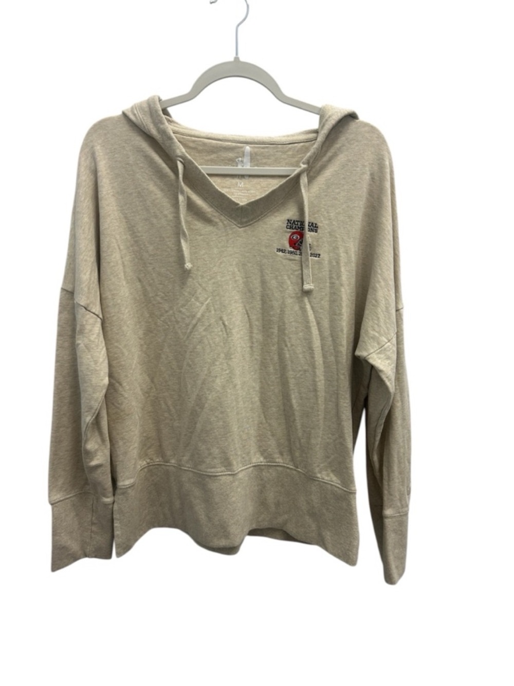 Johnnie-O Women’s V-Neck Pullover Hoodie Tan Georgia Bulldogs National Champions